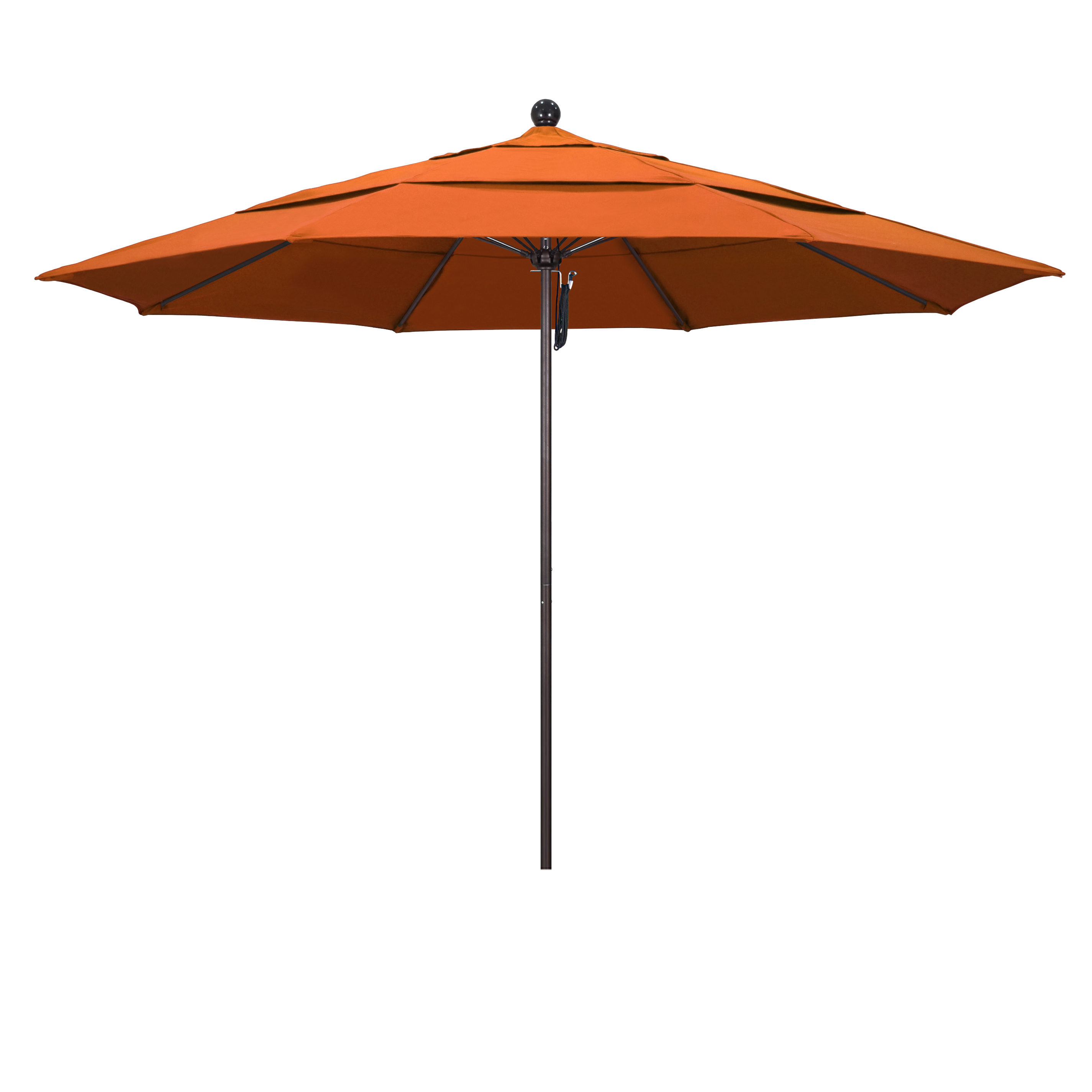 Picture of California Umbrella ALTO118117-5417-DWV 11 ft. Fiberglass Pulley Open Double Vents Market Umbrella - Bronze and Sunbrella-Tuscan