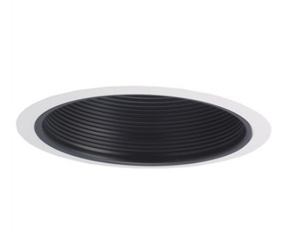 Nora Lighting NTM-30 6 in.-STEPPED BAF.BLACK-WHITE RIN