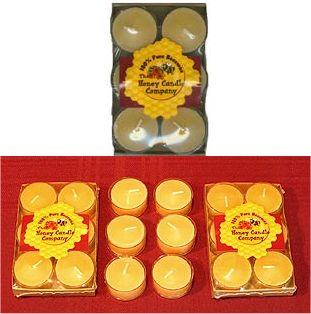 Picture of Honey Candle Co. Pure Beeswax Candles Tea Lights 6 count with 1 Glass Holder 213896