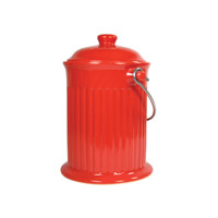 Picture of Culinary Accessories Cleaning Solutions Red Ceramic Compost Keeper 10 1/2 x 8 - 223692