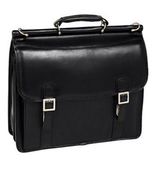 Picture of McKlein HALSTED 80335 Black Double Compartment Laptop Case
