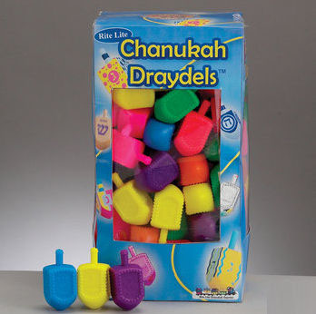 Picture of Rite Lite DR-M Medium Plastic Chanukah Draydels - Assorted Colors - Pack Of 100