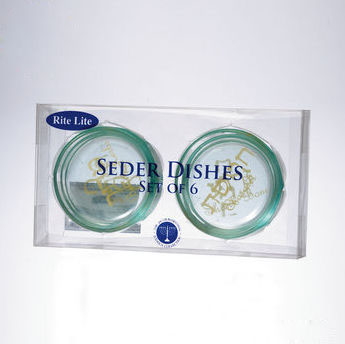 LINERS-GL Round Glass Seder Plate Liners - Set of 6