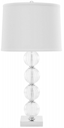 LIT4006C-SET2 Emma 4 Glass Ball Table Lamp- White Print Shade -  Safavieh