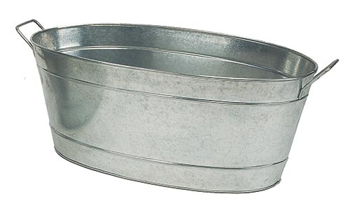 Picture of Achla C-55 Large Oval Galvanized Steel Tub - Galvanized Steel