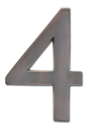 Picture of Architectural Mailboxes 3585DC-4 Solid Cast Brass 5 in. Dark Aged Copper Floating House Number 4