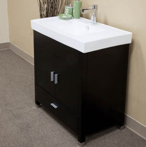 31.5 in Single sink vanity-wood-Black