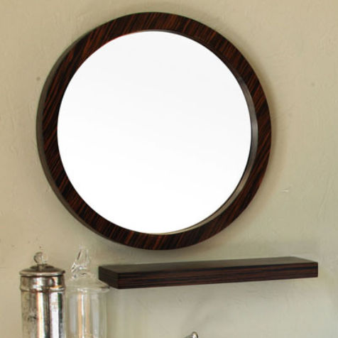 Picture of Bellaterra Home 804338-MIRROR 21.7 in Round mirror-wood-Ebony-Zebra