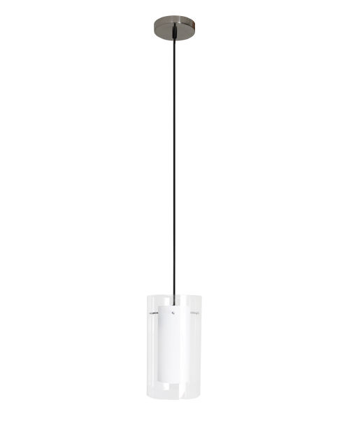 Efficient Lighting EL-506-109E26LED-W Contemporary 1-Light Pendant Fixture with Clear Outer Glass and White Inner Glass