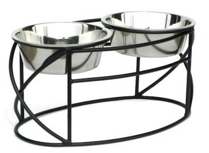 Picture of Pets Stop RDB8-M Oval Cross Double Raised Feeder - Medium