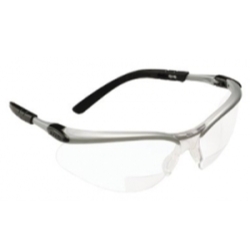 BX Reader Protective Eyewear Silver Frame Clear Lens +2.0 Diopter