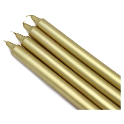 Picture of Zest Candle CEZ-105 10 in. Metallic Gold Straight Taper Candles -1 Dozen