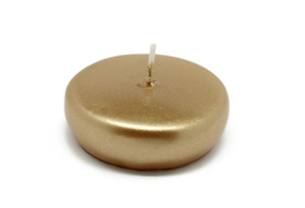 Picture of Zest Candle CFZ-043 2 1-4 in. Metallic Gold Floating Candles -24pc-Box