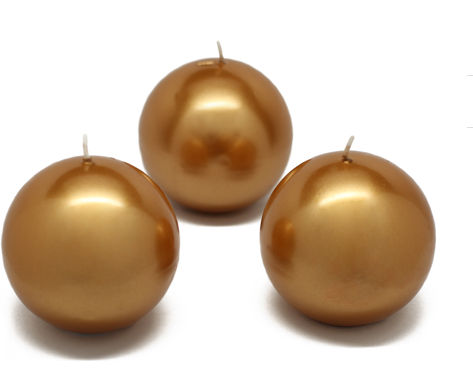 Picture of Zest Candle CBZ-039 3 in. Metallic Gold Ball Candles -6pc-Box