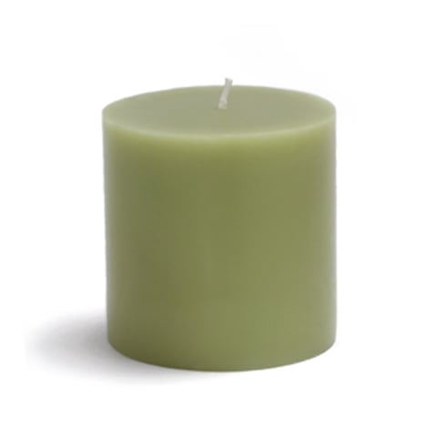 Picture of Zest Candle CPZ-078-12 3 x 3 in. Sage Green Pillar Candles -12pcs-Case- Bulk