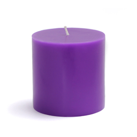 Picture of Zest Candle CPZ-080-12 3 x 3 in. Purple Pillar Candles -12pcs-Case- Bulk