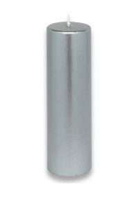 Picture of Zest Candle CPZ-123-24 2 x 6 in. Metallic Silver Pillar Candle -24pcs-Case - Bulk