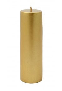 Picture of Zest Candle CPZ-124-24 2 x 6 in. Metallic Bronze Gold Pillar Candle -24pcs-Case - Bulk