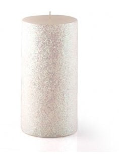 Picture of Zest Candle CPZ-167-12 3 x 6 in. Metallic White Glitter Pillar Candle -12pcs-Case - Bulk