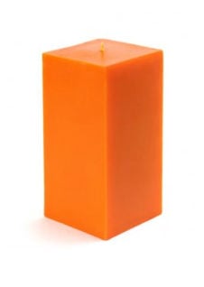 Picture of Zest Candle CPZ-141-12 3 x 6 in. Orange Square Pillar Candle -12pcs-Case - Bulk