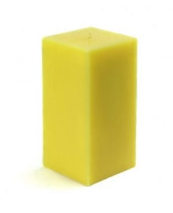 Picture of Zest Candle CPZ-142-12 3 x 6 in. Yellow Square Pillar Candle -12pcs-Case - Bulk