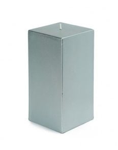 Picture of Zest Candle CPZ-149-12 3 x 6 in. Metallic Silver Square Pillar Candle -12pcs-Case - Bulk