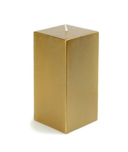 Picture of Zest Candle CPZ-150-12 3 x 6 in. Metallic Bronze Gold Square Pillar Candle -12pcs-Case - Bulk