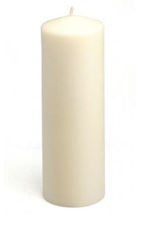 CPZ-048-12 3 x 9 in. Ivory Pillar Candles -12pcs-Case - Bulk