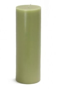 Picture of Zest Candle CPZ-100-12 3 x 9 in. Sage Green Pillar Candles -12pcs-Case - Bulk