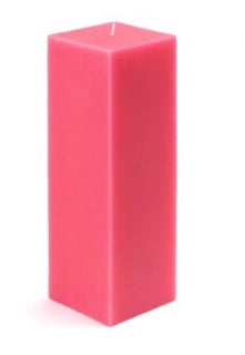 Picture of Zest Candle CPZ-156-12 3 x 9 in. Hot Pink Square Pillar Candle -12pcs-Case - Bulk