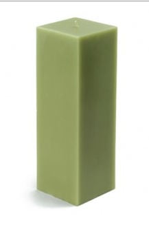 Picture of Zest Candle CPZ-157-12 3 x 9 in. Sage Green Square Pillar Candle -12pcs-Case - Bulk