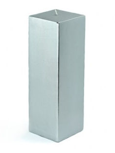 Picture of Zest Candle CPZ-162-12 3 x 9 in. Metallic Silver Square Pillar Candle -12pcs-Case - Bulk