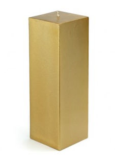 Picture of Zest Candle CPZ-163-12 3 x 9 in. Metallic Bronze Gold Square Pillar Candle -12pcs-Case - Bulk