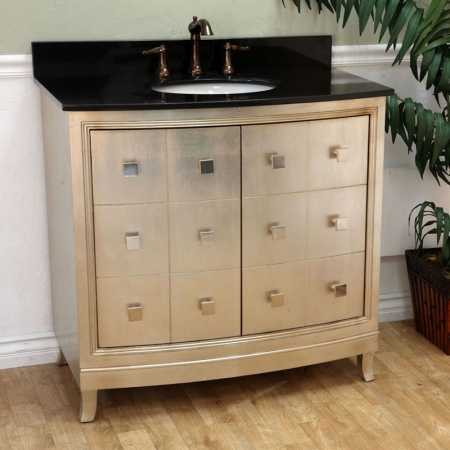 36 in Single Sink Vanity - Wood - Silver