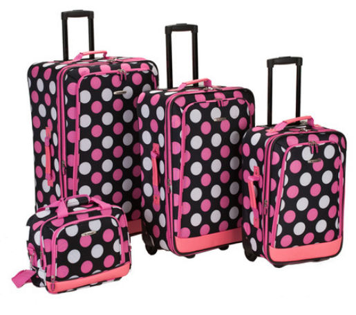 Picture of Rockland F106-Mulpinkdot 4Pc Mulpinkdot Luggage Set