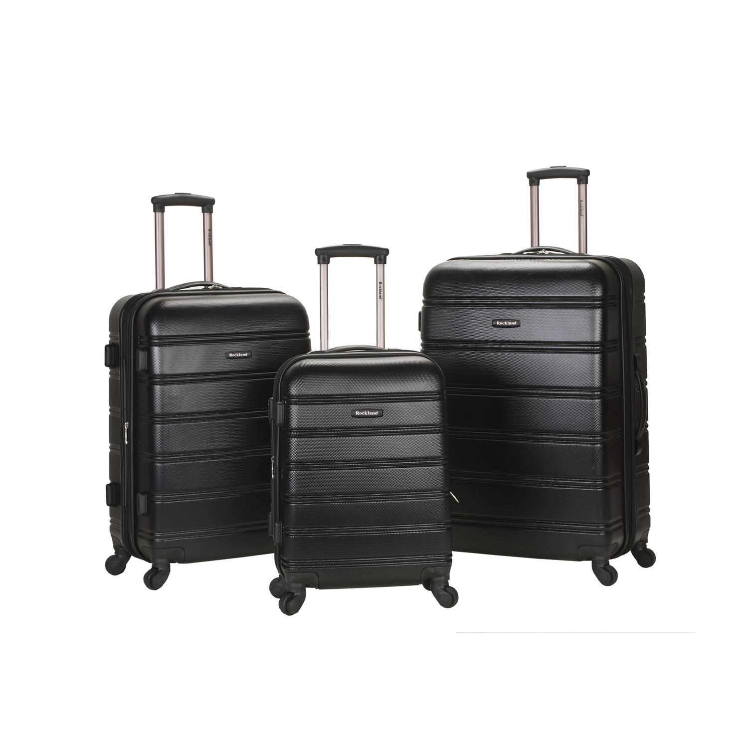 Picture of Rockland F160-Black Melbourne 3 Pc Abs Luggage Set