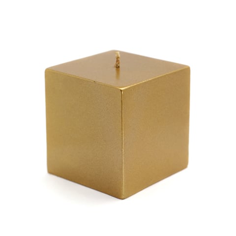 Picture of Zest Candle CPZ-137-12 3 x 3 in. Metallic Bronze Gold Square Pillar Candles -12pcs-Case- Bulk