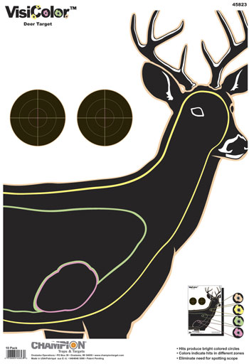 Picture of Champion CH-45823 Champion VisiColor High - Visibility Paper Targets  Deer  13x18   -  10pk