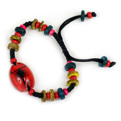 Picture of Ed Speldy East NBL101 Beaded Bracelet - Black Scorpion with Red Background