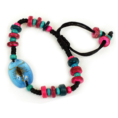 Picture of Ed Speldy East NBL102 Beaded Bracelet - Gold Scorpion with Blue Background