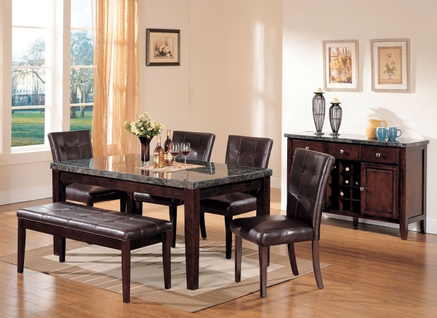 Acme Furniture Industry 07058 Danville Dining Table with Marble Top in Black