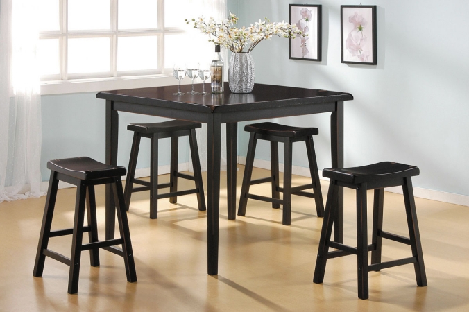 Acme Furniture Industry 07288 Gaucho 5 Pieces Counter Height Dining Set in Dark Walnut -  Acme Furniture Industry Inc