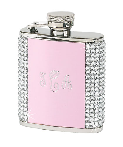 Picture of Creative Gifts International 021013 Crystal Flask with pink plates