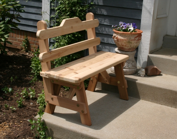 Creekvine Designs WRF3TBGBCVD 3 ft. Cedar Tab Back Bench