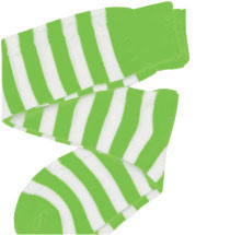 Kids Striped Socks Green and White Costume Socks