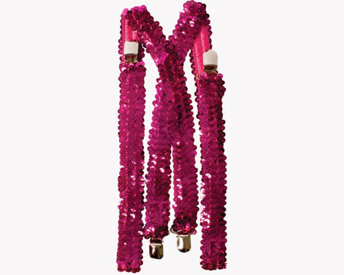 Picture of Dress Up America 635 Hot Pink Squined Suspenders