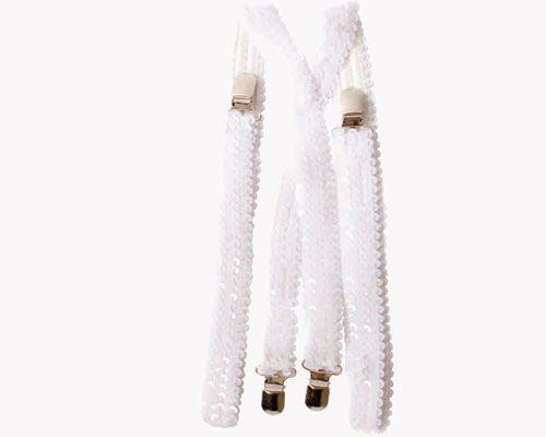 Picture of Dress Up America 638 White Squined Suspenders
