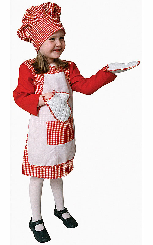 Red Gingham Girl Chef - Small 4-6