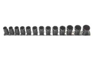 13-Piece Turbo Socket Set - Black - SAE and Metric - Durable Steel Construction