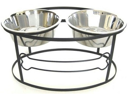 Picture of Pets Stop RDB3 Bone Double Raised Double Dog Bowl - Small